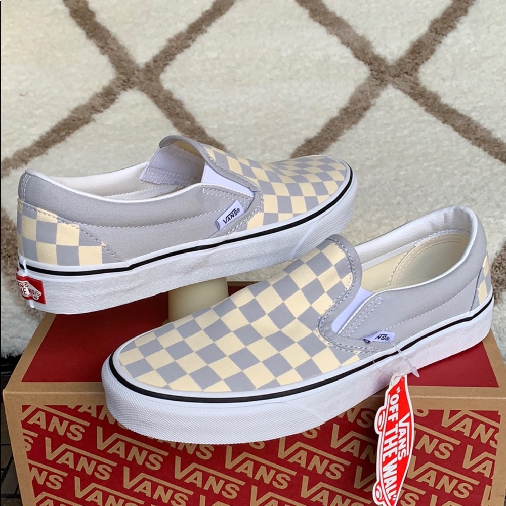 VANS CLASSIC SLIP ON CHECKERBOARD GREY DAWN men’s - Picture 4 of 16